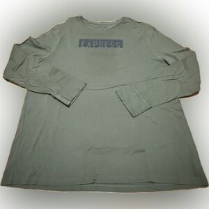 Express Men's Olive Long Sleeve Tee